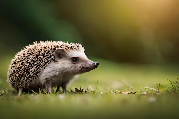 Un erizo en la hierba del jardín.