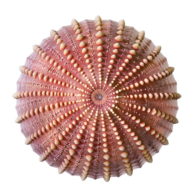 Foto el erizo de mar aislado