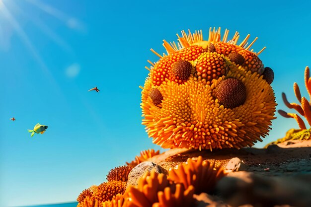 Foto erizo de mar delicioso mariscos productos marinos comida concha papel tapiz fondo mundo submarino