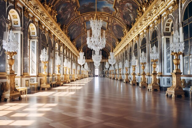 Erkunden Sie das opulente französische Schloss Versailles und seine lebendigen, farbenprächtigen Gärten