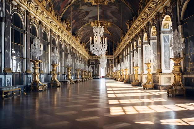 Erkunden Sie das opulente französische Schloss Versailles und seine lebendigen, farbenprächtigen Gärten