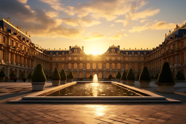 Erkunden Sie das opulente französische Schloss Versailles und seine lebendigen, farbenprächtigen Gärten