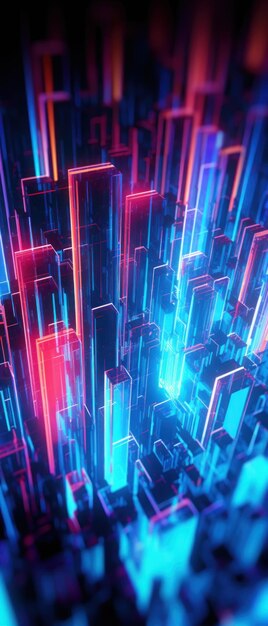 Erkunden Sie die virtuelle Welt mit diesem abstrakten 3D-Hintergrund der futuristischen Architektur und Cyber-Verbindungen