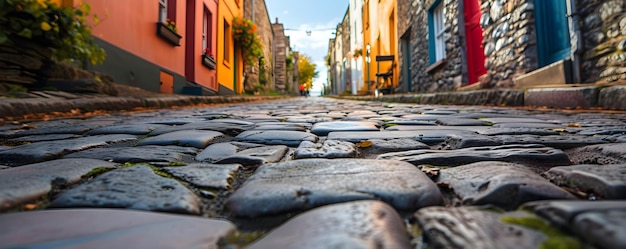 Erleben Sie die bezaubernde Schönheit der lebendigen Kopfsteinpflasterstraßen in Kinsale Cork, Irland Konzept Kinsale Cork Irland Kopfsteinfelsstraßen Zauberhafte Schönheit