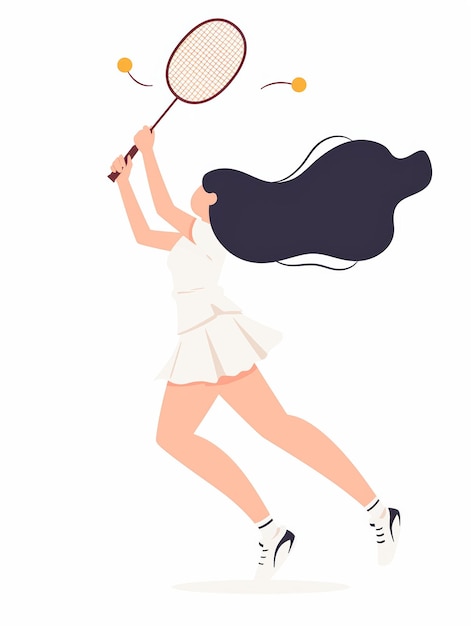 Ermächtigende Illustration einer Frau, die Badminton spielt