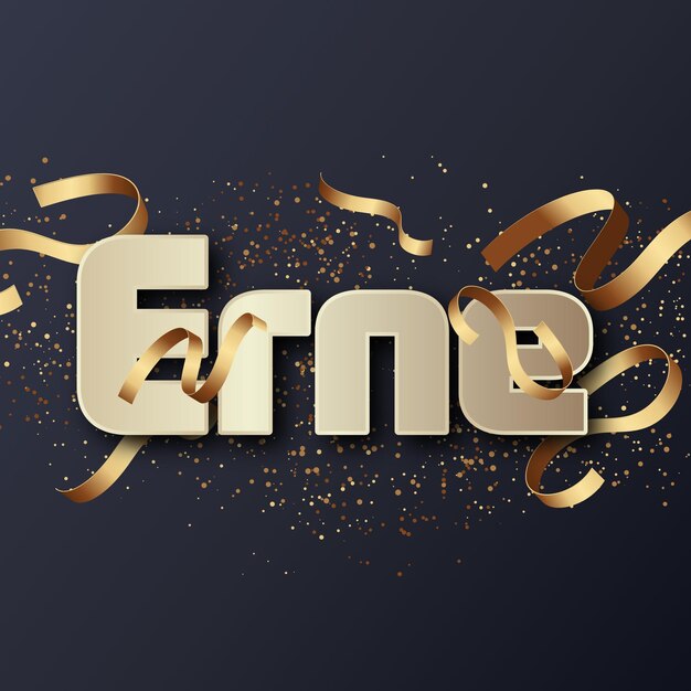 Erne Text effect Gold JPG foto de cartão de fundo atraente