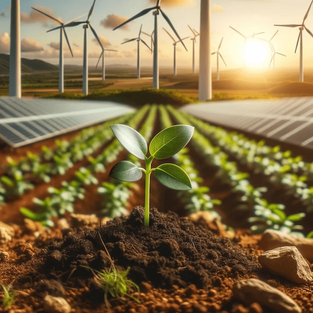 Foto erneuerbare energien solar- und windkraft