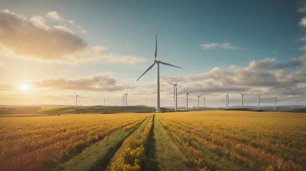 Erneuerbare Ressourcen nutzen Windenergie, um sauberen Strom zu erzeugen