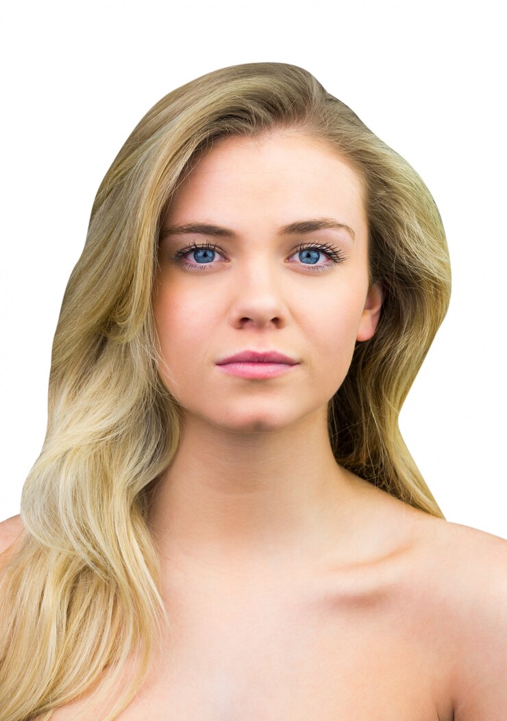 Foto ernste blonde naturschönheit