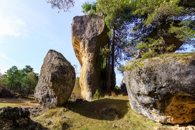 Erodierte Felsformationen des Naturparks der verzauberten Stadt Cuenca Spanien