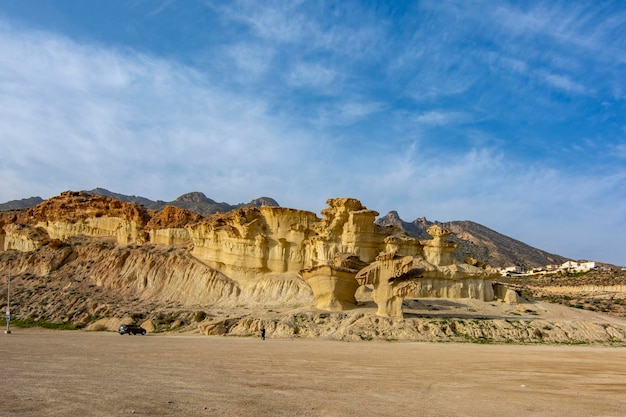 Erosionsfelsen natürliche Formationen in Bolnuevo Spanien