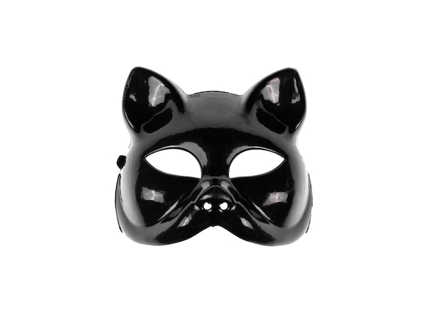 erotische schwarze Katzenmaske isoliert auf weißem Hintergrund
