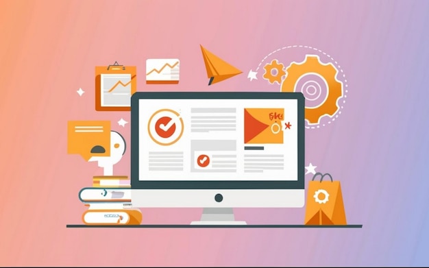 ERP-Konzept für die Ressourcenplanung von Unternehmen Produktivität und Verbesserung Illustrations-Website