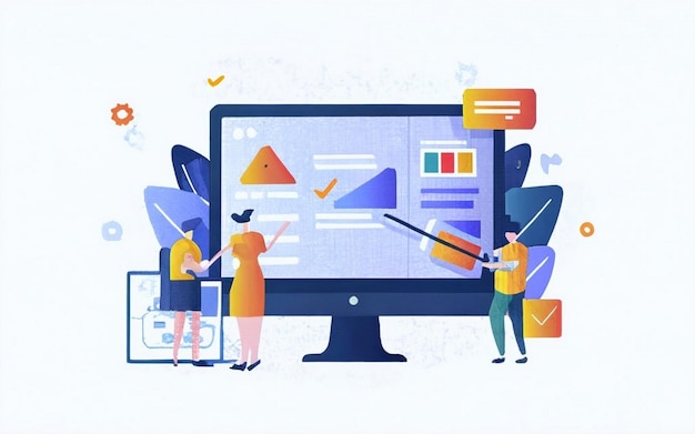 ERP-Konzept für die Ressourcenplanung von Unternehmen Produktivität und Verbesserung Illustrations-Website