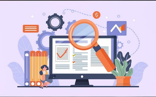 ERP-Konzept für die Ressourcenplanung von Unternehmen Produktivität und Verbesserung Illustrations-Website