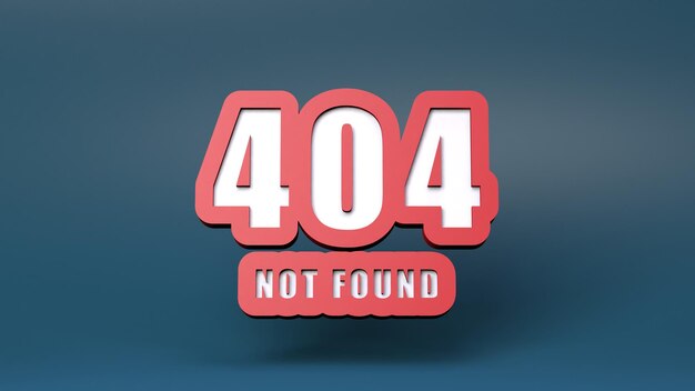 Erro HTTP 404 Not Found 3d render ilustração