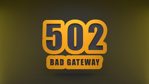 Erro HTTP 502 Bad Gateway 3d render ilustração