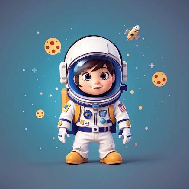 Foto error de astronauta lindo 404 icono vectorial de dibujos animados ilustración icono de tecnología de ciencia aislado plano