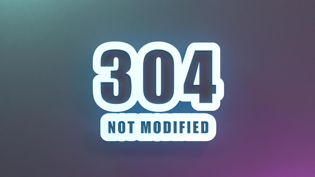 Error HTTP 304 No modificado Ilustración de procesamiento 3d