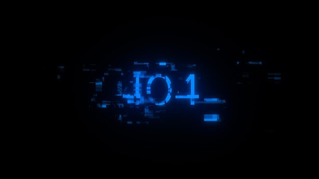 Error de renderización 3D 404 texto con efectos de pantalla de fallas tecnológicas