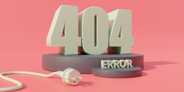 ERROR Website-Seite nicht gefunden 404 Zeichen Webseite-Verbindung fehlgeschlagen 3D-Rendering