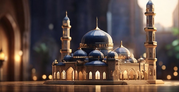 erstaunliche architektonische Gestaltung des Ramadan muslimische Moschee Konzept Nahaufnahme Architektur