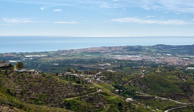 Foto erstaunliche aussicht auf malaga vom berg