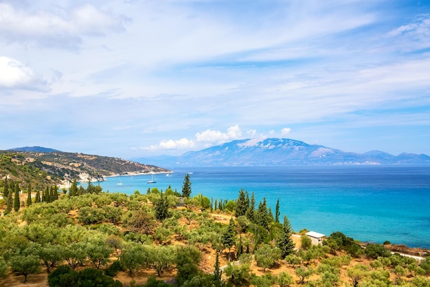 Foto erstaunliche landschaft der inseln zakynthos und kefalonia ionisches meer griechenland europa