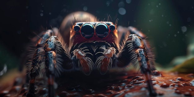 Erstaunliche Makrofotografie einer Spinne aus nächster Nähe
