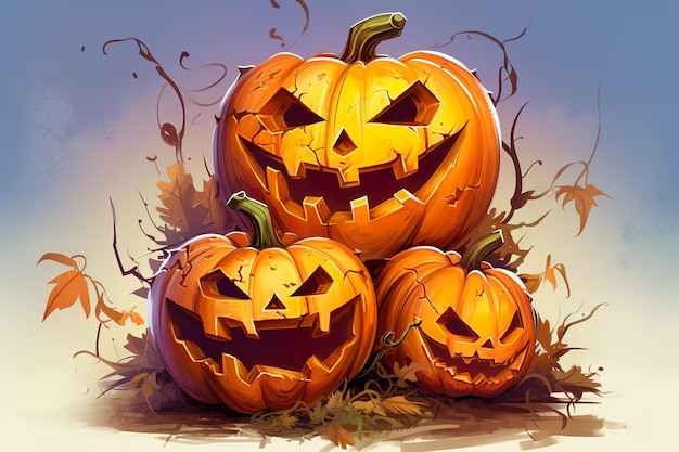 Erstaunliche und stilvolle Halloween-Kürbisbilder und Horror-Kürbiskunst. Wunderschöne Halloween-Kreativität
