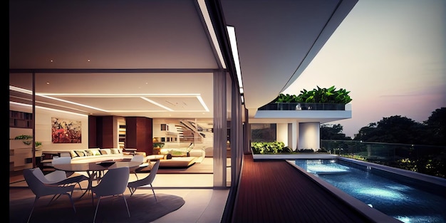 Erstaunliches Luxus-Penthouse mit Pool und Blick auf die Skyline von Singapur