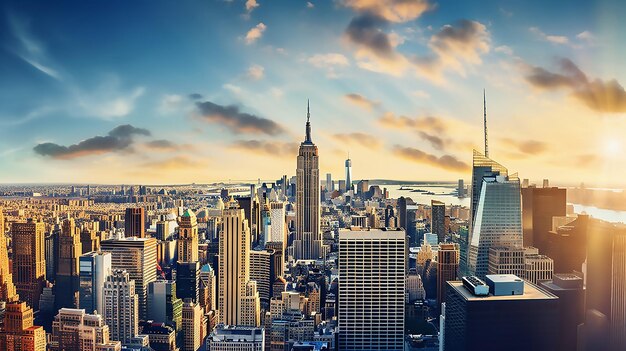 Erstaunliches New Yorker Skyline-Panorama mit dem Empire State Building