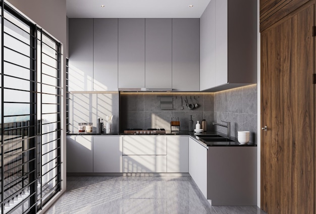 Erstellen einer luxuriösen und modernen Küche mit zeitlosem 3D-Rendering