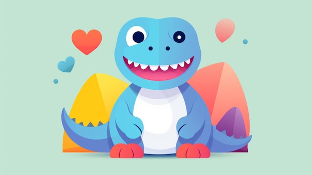 Erstellen Sie ein niedliches Trex-Dinosaurier-Materialdesign-Themenbild. Ai-generierte Kunst