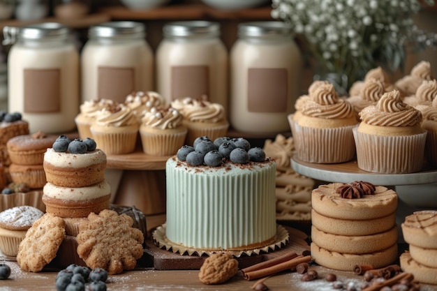 Erstellen Sie eine unverwechselbare Markenpräsenz mit diesem Süßwarenmodell mit exquisiten Kuchen