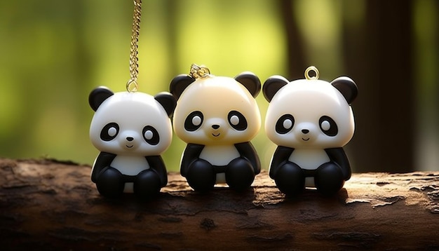 Foto erstellen sie einen satz von 3d-druckbaren panda-schlüsselanhängern mit verschiedenen niedlichen posen und ausdrücken diese können großartige accessoires oder geschenke für panda-enthusiasten sein 23