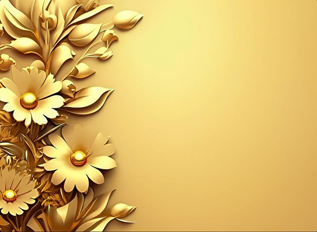 Erstklassiger goldener Blumenhintergrund mit Textfläche