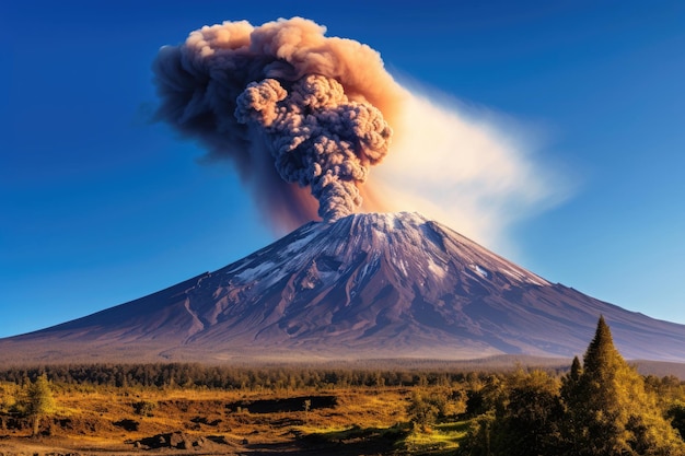 Erupção do vulcão Kilimanjaro