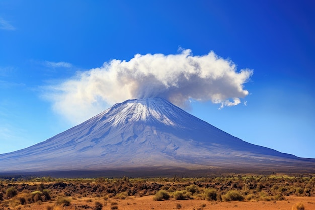 Erupção do vulcão Kilimanjaro