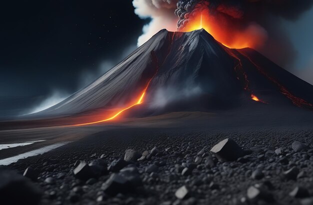 Erupção vulcânica à distância