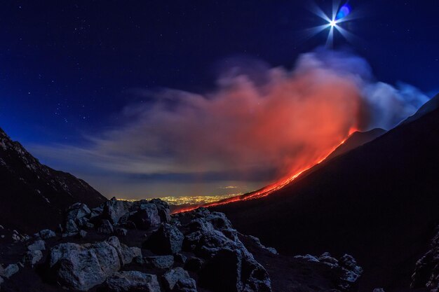 Foto erupción del etna