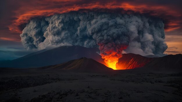 La erupción del volcán