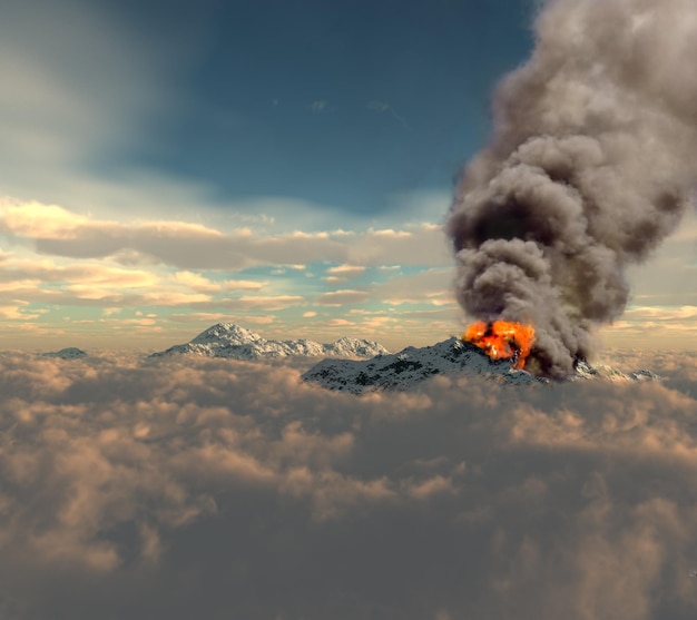 erupción de volcán