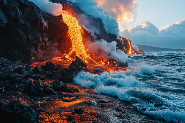 erupción volcánica en la isla