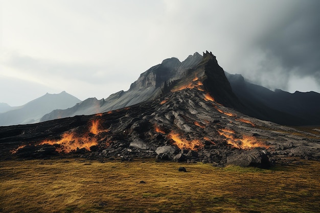 Erupción volcánica realista