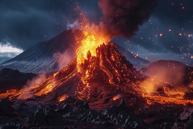 Foto erupções vulcânicas dinâmicas