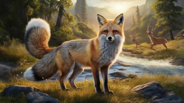 Erwachsener Fuchs in der Wildnis