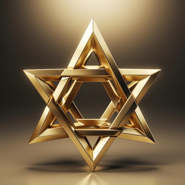 erzeugte Abbildung des goldenen jüdischen Davidssterns