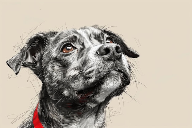 Este es un dibujo de línea continua de un lindo perro