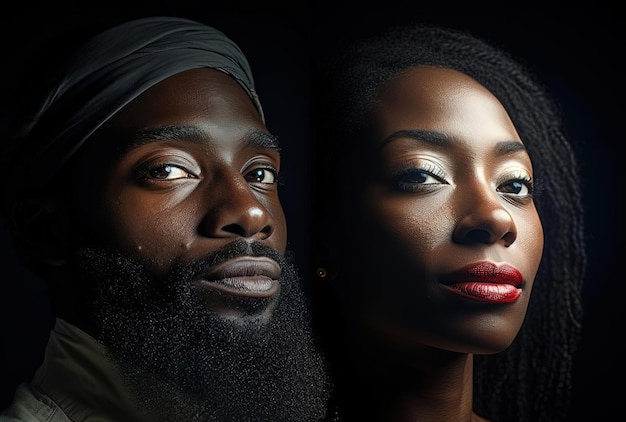 Esta es una foto de una mujer afrobarba y un hombre